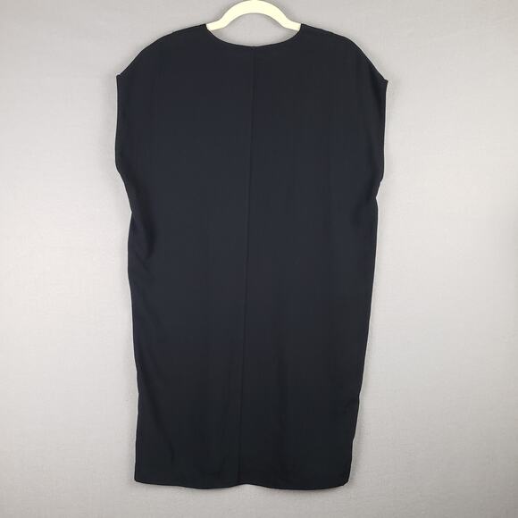 Everlane Womens Size 2 Cap Sleeve Mini Dress Black Capsule Wardrobe Office Basic - Picture 7 of 7